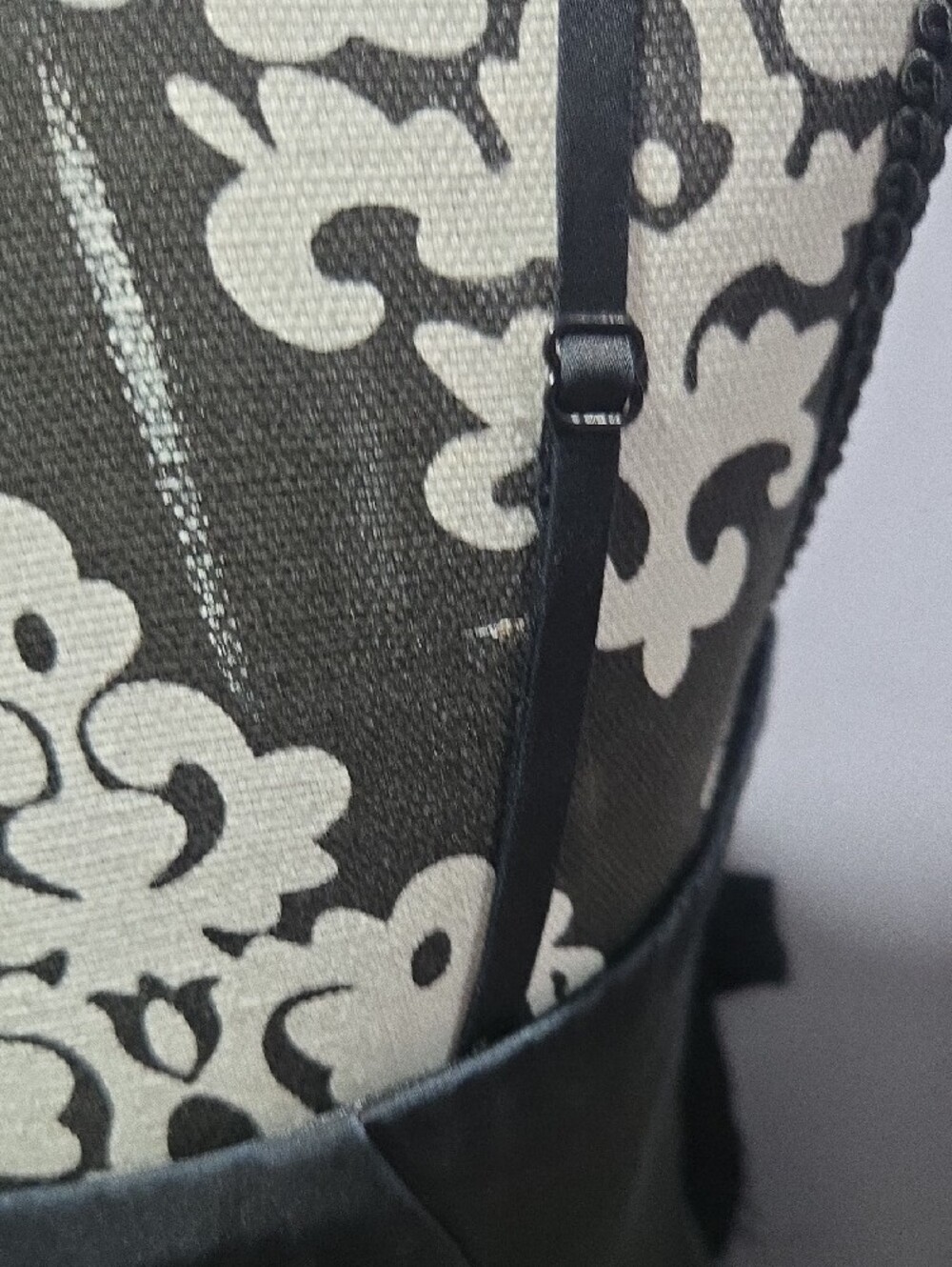 White House Black Market Black and Floral Strapless Top - Picture 7 of 13